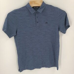 Travis Mathew Shirt Mens Large Blue Polo Performance Activewear Golf
